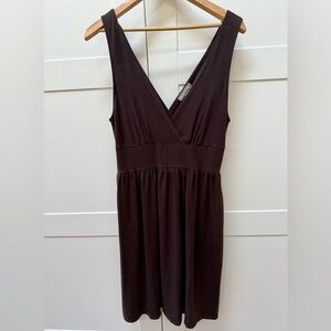 Tommy Bahama Dress - Brown Cotton Knit Fabric - Soft & Comfy - Double V-Neck - M
